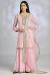 Buy_Gopi Vaid_Pink Chanderi Embroidered Kurta Set_at_Aza_Fashions