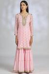 Buy_Gopi Vaid_Pink Chanderi Embroidered Kurta Set_Online_at_Aza_Fashions