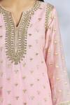 Gopi Vaid_Pink Chanderi Embroidered Kurta Set_at_Aza_Fashions