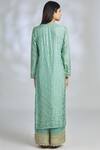 Shop Gopi Vaid Green Chiffon, Tussar Silk, Linen Satin Round Embroidered Kurta Set at Aza Fashions Shop_Gopi Vaid_Green Chiffon, Tussar Silk, Linen Satin Round Embroidered Kurta Set_at_Aza_Fashions