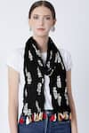 Buy_Masaba_Black Foil Print Scarf_at_Aza_Fashions