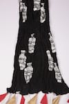 Masaba_Black Foil Print Scarf_Online_at_Aza_Fashions