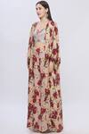 Shop Shehlaa Khan Beige Satin Georgette Printed Cape Jacket Online at Aza Fashions Shop_Shehlaa Khan_Beige Satin Georgette Printed Cape Jacket _Online_at_Aza_Fashions