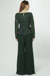 Shop_Mishru_Green Organza Embellished Top With Pants_at_Aza_Fashions