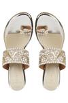 Shop_Crimzon_Gold Embellished Toe-ring Wedges_at_Aza_Fashions