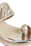 Buy_Crimzon_Gold Embellished Toe-ring Wedges_Online_at_Aza_Fashions