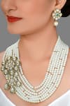 Buy_joules by radhika_Gold Plated Pearl Stone Jewellery Set_at_Aza_Fashions