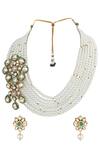 Shop_joules by radhika_Gold Plated Pearl Stone Jewellery Set_at_Aza_Fashions