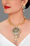 Shop_Joules by Radhika_Gold Plated Meenakari Jewellery Set_at_Aza_Fashions
