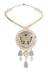 Joules by Radhika_Gold Plated Meenakari Jewellery Set_Online_at_Aza_Fashions