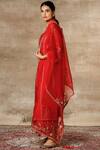 Buy Ajiesh Oberoi Red Chanderi Mandarin Collar Embroidered Kurta Palazzo Set Online at Aza Fashions Buy_Ajiesh Oberoi_Red Chanderi Mandarin Collar Embroidered Kurta Palazzo Set _Online_at_Aza_Fashions