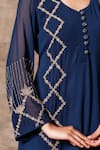 Buy Ajiesh Oberoi Blue Georgette Mandarin Collar Embroidered Kurta Set Online at Aza Fashions Buy_Ajiesh Oberoi_Blue Georgette Mandarin Collar Embroidered Kurta Set _Online_at_Aza_Fashions