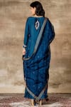 Shop_Ajiesh Oberoi_Blue Cotton Silk Round Anarkali Set _at_Aza_Fashions