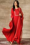 Buy Ajiesh Oberoi Red Cotton Silk Round Anarkali Set at Aza Fashions Buy_Ajiesh Oberoi_Red Cotton Silk Round Anarkali Set _at_Aza_Fashions