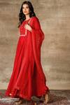 Buy Ajiesh Oberoi Red Cotton Silk Round Anarkali Set Online at Aza Fashions Buy_Ajiesh Oberoi_Red Cotton Silk Round Anarkali Set _Online_at_Aza_Fashions