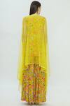 Shop_Bombae By Deepika Reddy_Yellow Crepe Printed Kurta Sharara Set_at_Aza_Fashions