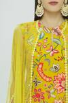 Bombae By Deepika Reddy_Yellow Crepe Printed Kurta Sharara Set_at_Aza_Fashions