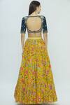 Shop_Bombae By Deepika Reddy_Yellow Raw Silk Printed Lehenga Set_at_Aza_Fashions