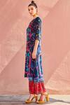 Buy Nautanky Blue Silk Velvet Kurta Set Online at Aza Fashions Buy_Nautanky_Blue Silk Velvet Kurta Set_Online_at_Aza_Fashions