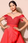 Shop_Nitya Bajaj_Red Tafetta Silk Ruffle Gown_Online_at_Aza_Fashions