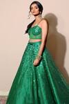 Buy_Nitya Bajaj_Green Organza Sweetheart Neck Embellished Lehenga Set _Online_at_Aza_Fashions