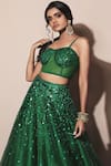 Shop_Nitya Bajaj_Green Organza Sweetheart Neck Embellished Lehenga Set _Online_at_Aza_Fashions