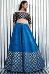 Buy_Dnu Priyal Prakash_Blue Raw Silk Embellished Lehenga Set_at_Aza_Fashions