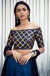 Dnu Priyal Prakash_Blue Raw Silk Embellished Lehenga Set_Online_at_Aza_Fashions