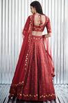 Shop_Dnu Priyal Prakash_Maroon Raw Silk Embellished Lehenga Set_at_Aza_Fashions