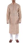 Buy_Sankalan - Men_Brown Chanderi Kurta Set_at_Aza_Fashions