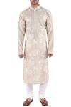 Buy_Sankalan - Men_Beige Chanderi Kurta Set_at_Aza_Fashions