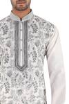 Shop_Sankalan - Men_White Chanderi Kurta Set_at_Aza_Fashions