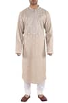 Buy_Sankalan - Men_Beige Banarasi Booti Kurta Set _at_Aza_Fashions