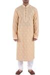 Buy_Sankalan - Men_White Chanderi Embroidered Kurta Set _at_Aza_Fashions