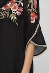 Shop_Kaveri_Black Linen Embroidered Dress_Online_at_Aza_Fashions