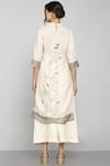 Shop_KAVERI_White Linen Embroidered Kurta_at_Aza_Fashions