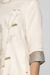 Shop_KAVERI_White Linen Embroidered Kurta_Online_at_Aza_Fashions