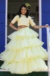 Shop_Janyas Closet_Yellow Organza Embellished Lehenga Set _at_Aza_Fashions