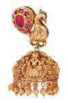 Shop_joules by radhika_Gold Plated Ruby Stone Antique Jewellery Set_Online_at_Aza_Fashions