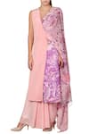 Buy_Limerick by Abirr N' Nanki_Pink Crepe Printed Saree  _at_Aza_Fashions