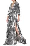 Buy Limerick By Abirr N' Nanki Black Crepe Plunge Neck Printed Gown Online at Aza Fashions Buy_Limerick By Abirr N' Nanki_Black Crepe Plunge Neck Printed Gown_Online_at_Aza_Fashions