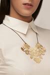 Buy_Tachi_Gold Plated Metal The Triple Maple Neckpiece_at_Aza_Fashions