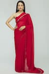 Buy_Avvantikaa S Parwani_Red Georgette Embellished Saree With Blouse_at_Aza_Fashions