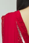 Avvantikaa S Parwani_Red Georgette Embellished Saree With Blouse_at_Aza_Fashions