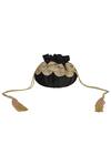 Ozel_Black Beads Velvet Potli Bag_Online_at_Aza_Fashions