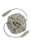 Shop_Ozel_Silver Mirror Embellished Potli Bag_at_Aza_Fashions