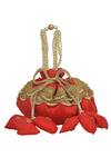 Buy_Ozel_Red Pearl Silk Potli Bag_at_Aza_Fashions