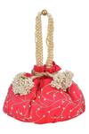 Buy_Ozel_Red Pearls Silk Embroidered Potli Bag_at_Aza_Fashions