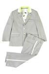 Buy_Partykles_Grey Knit Single Breasted Blazer _at_Aza_Fashions