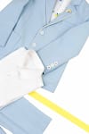Buy_Partykles_Blue Gabardine Single Breasted Blazer Pant Set _Online_at_Aza_Fashions